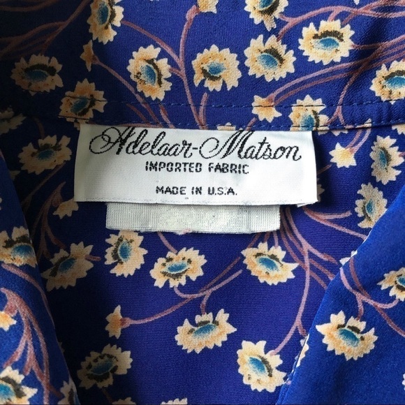 VTG 80S Blouse Adelaar Matson Liberty Ditsy Floral blouson shirt half sleeve L - Picture 8 of 14